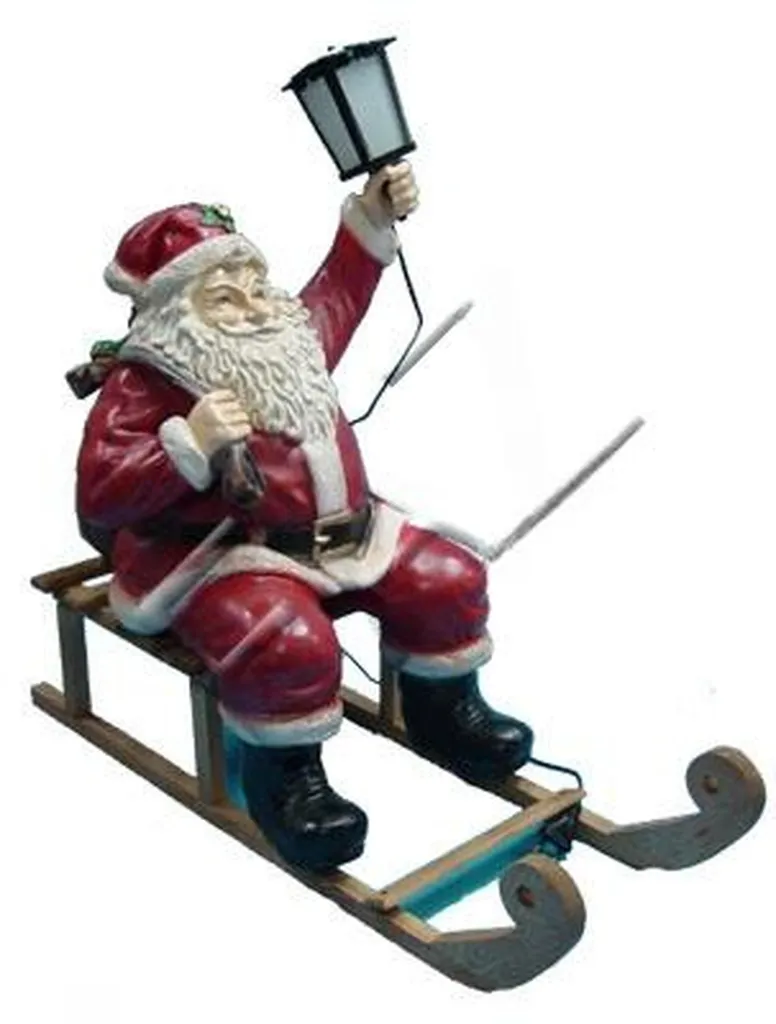 Figurine de Noël Lumineuse pour Jardin - Statue Père Noël Extérieur
