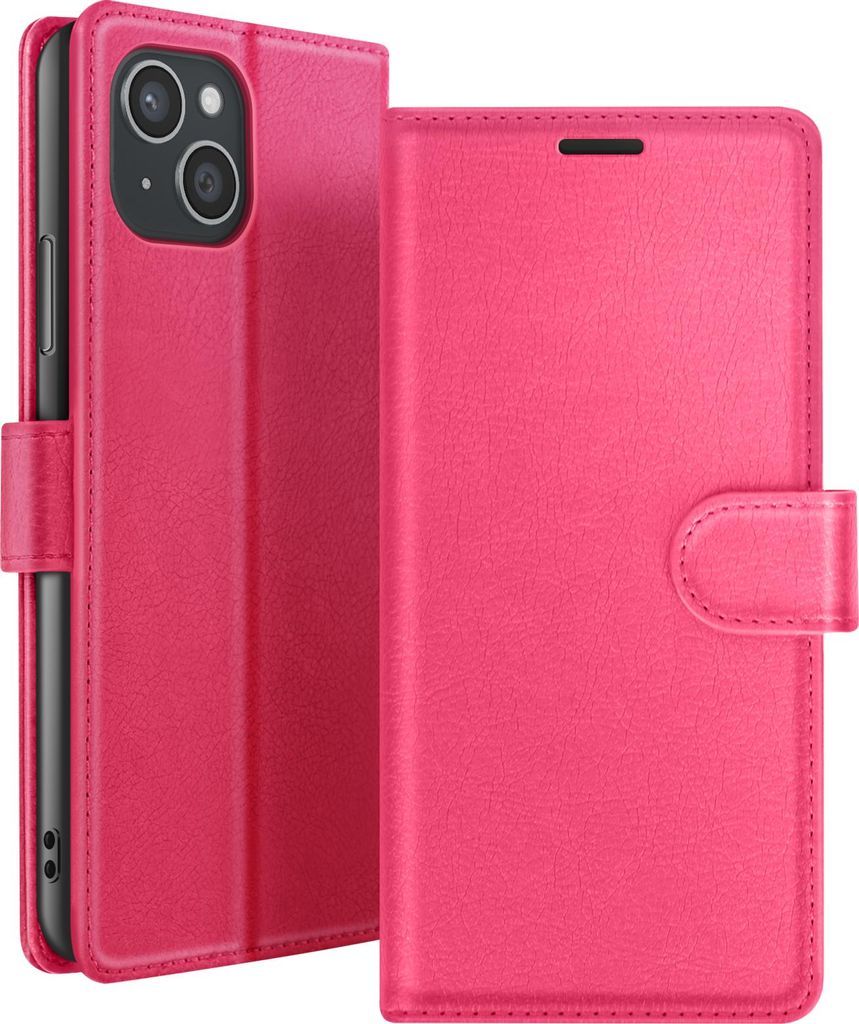 Zanaé, Hülle Apple iPhone 15 Plus Portemonnaie mit Ständer, Fuchsia