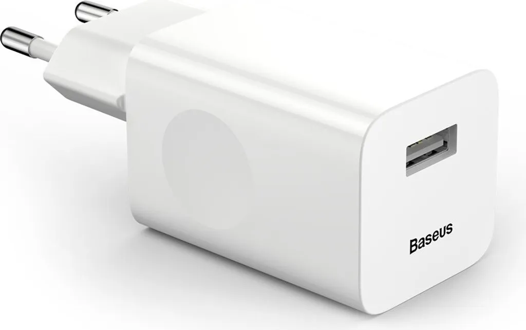 Baseus Caricatore da Viaggio USB Rapido - Bianco Minimalista