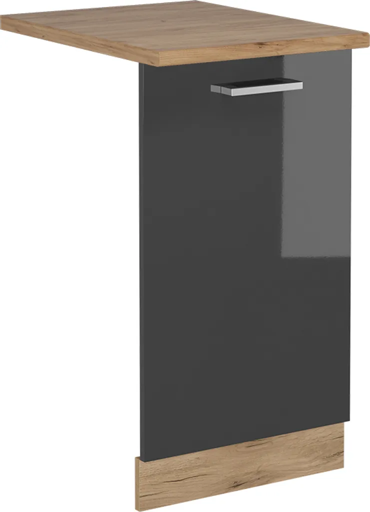 Vicco Coperchio per lavastoviglie R-Line, 45 cm , PL Rovere, Antracite lucido/Quercia dorata