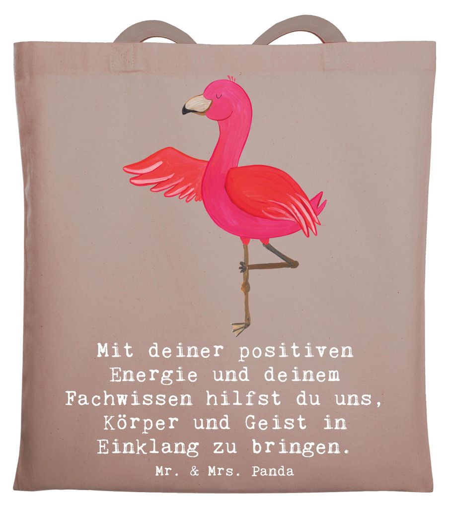 Mr. & Mrs. Panda Uni Tasche Yoga Trainerin Harmonie - Braun Pastell - Geschenk, Einkaufstasche, Sportart, Asana, Bedürfnisse, Meditation, Motivati...