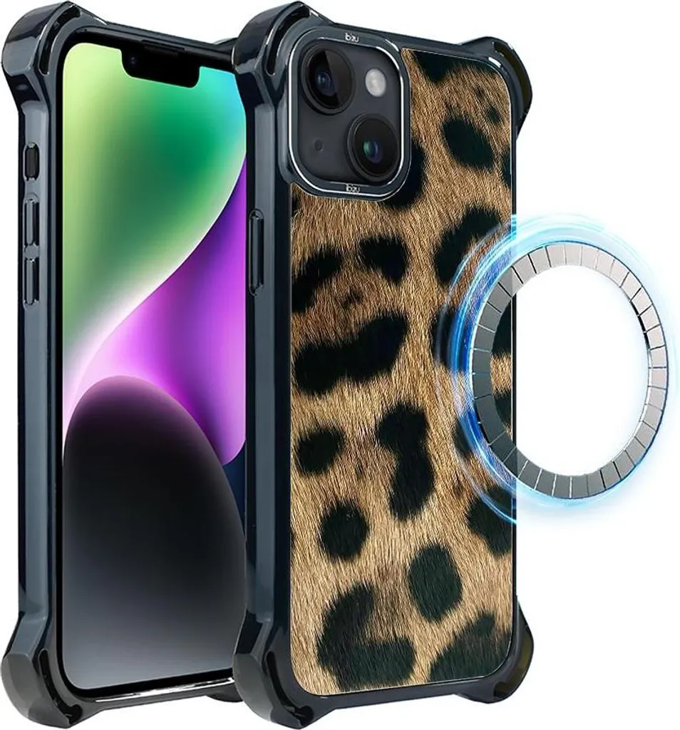 Coque iPhone 14 Plus MagSafe Robuste et Stylée Leopard IBIZU DropGuard Ultra