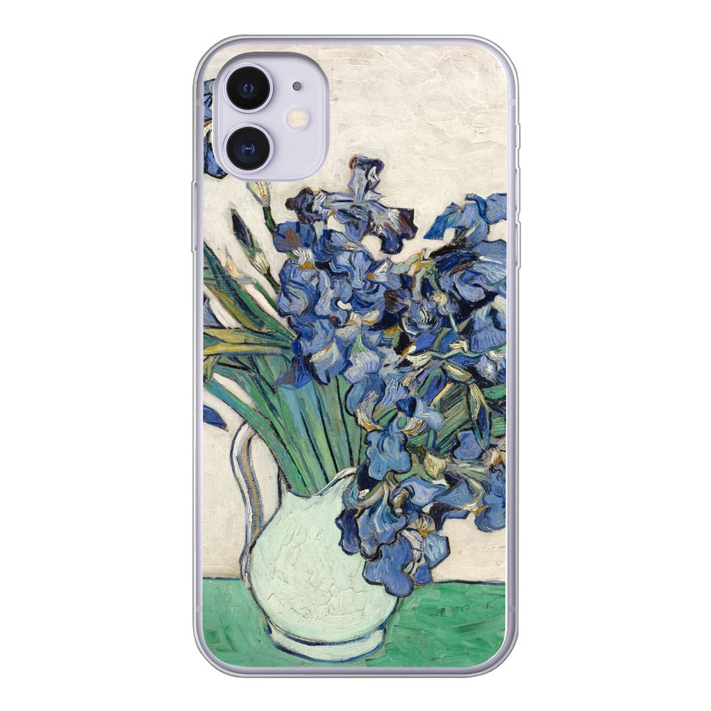 MuchoWow Handyhülle Schutzhülle Hülle für iPhone 11 Stilleben mit Schwertlilien - Vincent van Gogh Silikon Softcase Handy Hülle - Handytasche