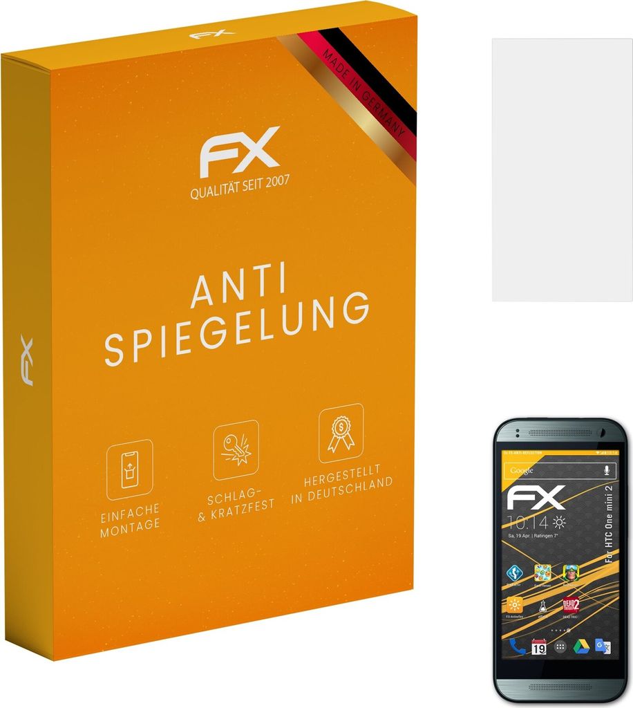 atFoliX FX-Antireflex 3x Schutzfolie kompatibel mit HTC One mini 2 Displayfolie