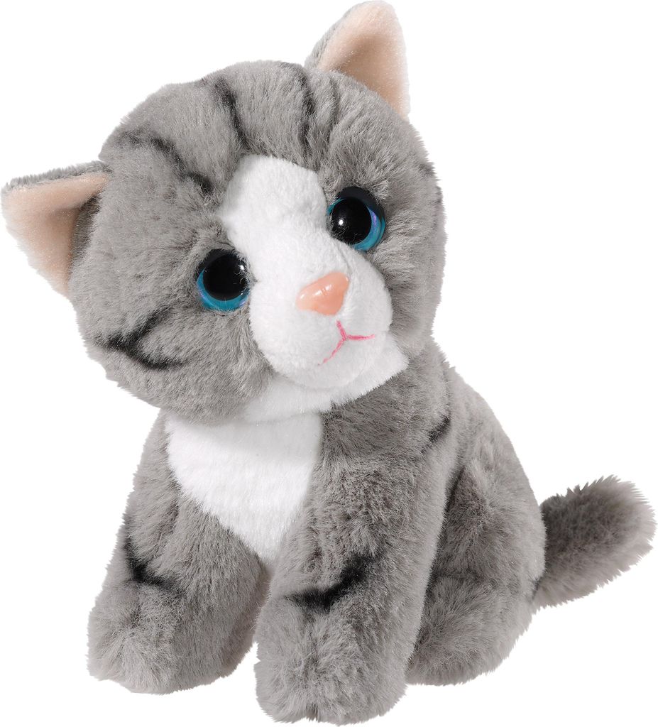 Heunec Plüsch Katze Kuscheltier grau - 14 cm - Spielzeug Plüschtier