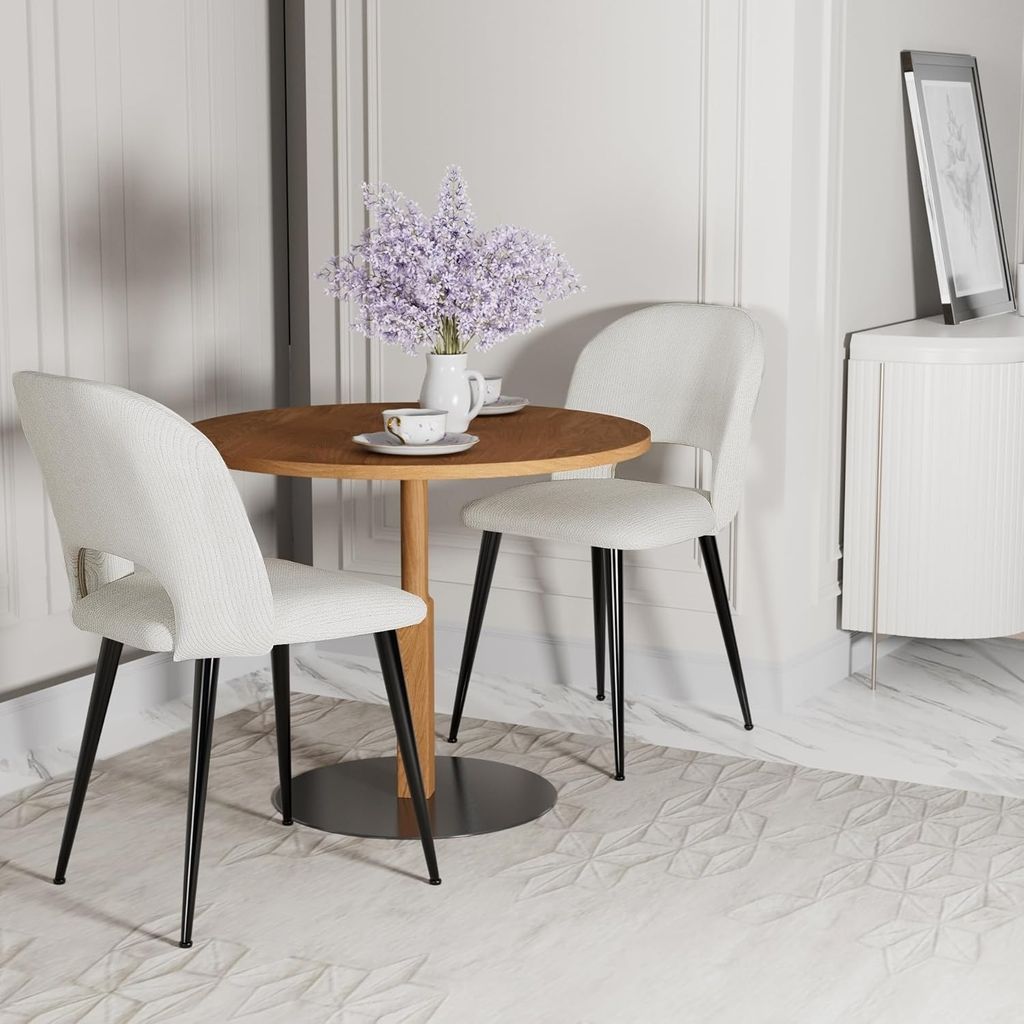 Esszimmerstühle 2er Set,Schminktisch Stuhl Wohnzimmerstuhl Sessel Küchenstuhl Polsterstuhl Loungesessel,Sitzfläche aus Gestreifter Stoff,Metallb...