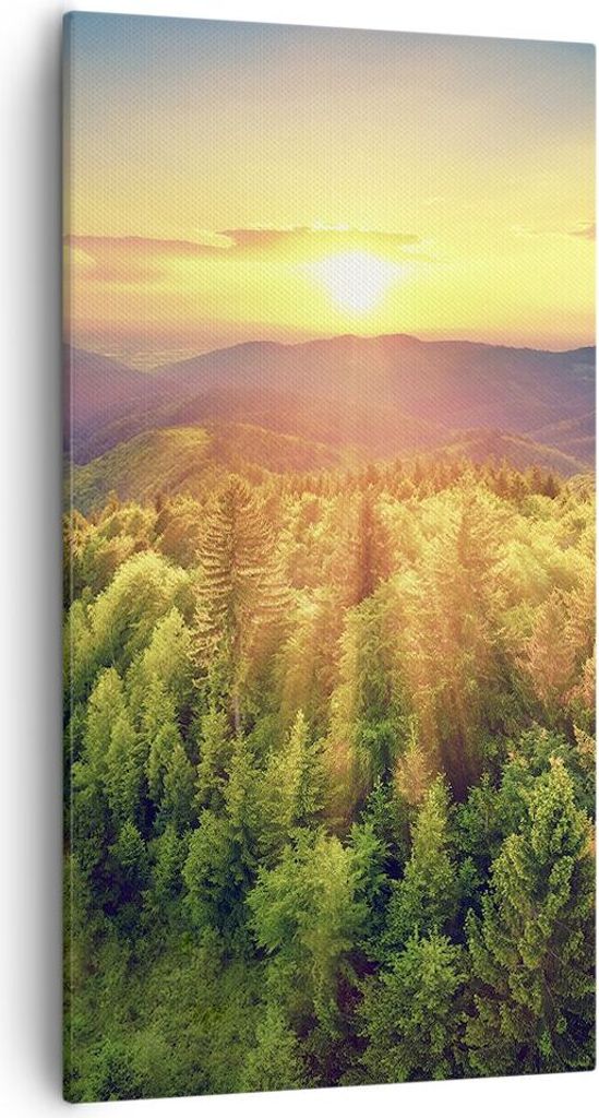 Bild auf Leinwand - Leinwandbild - Berge Natur - 55x100cm - Wand Bild - Wanddeko - Wandbilder - Leinwanddruck - Bilder - Kunstdruck - Wanddekoratio...