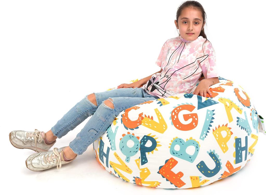Ecopuf - Sitzsack Bean Bag mit Füllung, Samt, 90 x 50 cm, Sakwa M Muster Dg71