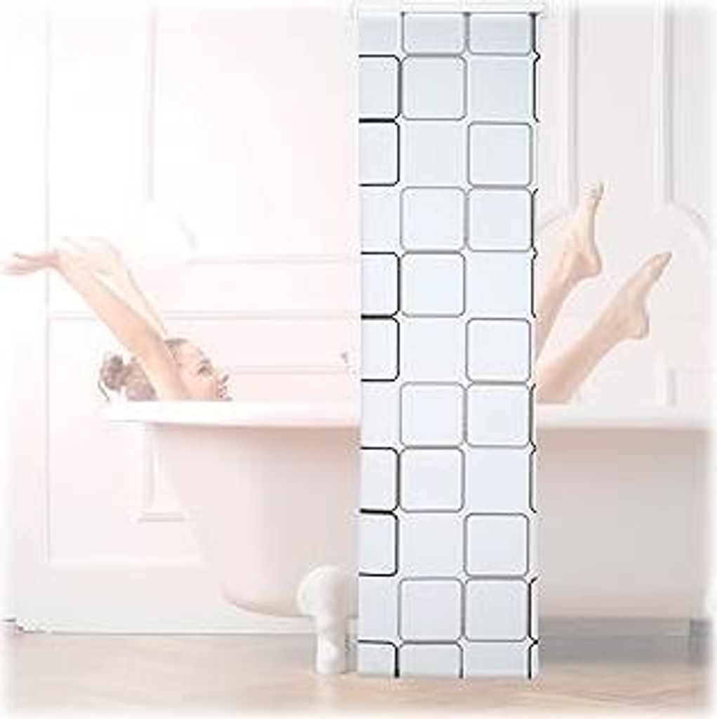 Duschrollo Square, wasserabweisend, Retro Badrollo Wanne u. Dusche, Deckenmontage, 60x240cm, semitransparent