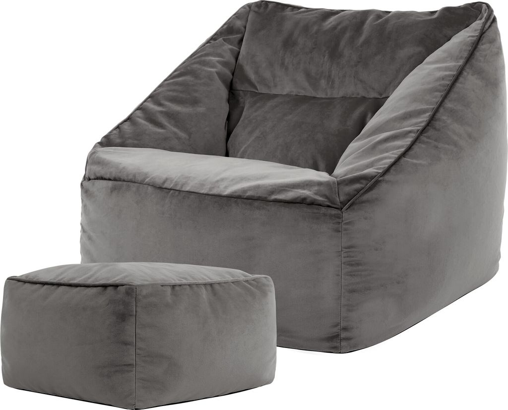 icon Riesen Sitzsack Sessel Bean Bag Natalia mit Hocker, Produktbild
