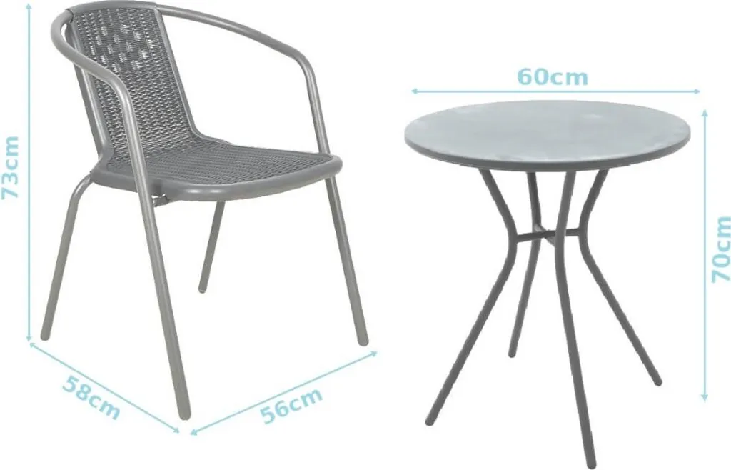Mobilier de jardin compact 2+1 brun - Ensemble table et chaises de balcon - 2