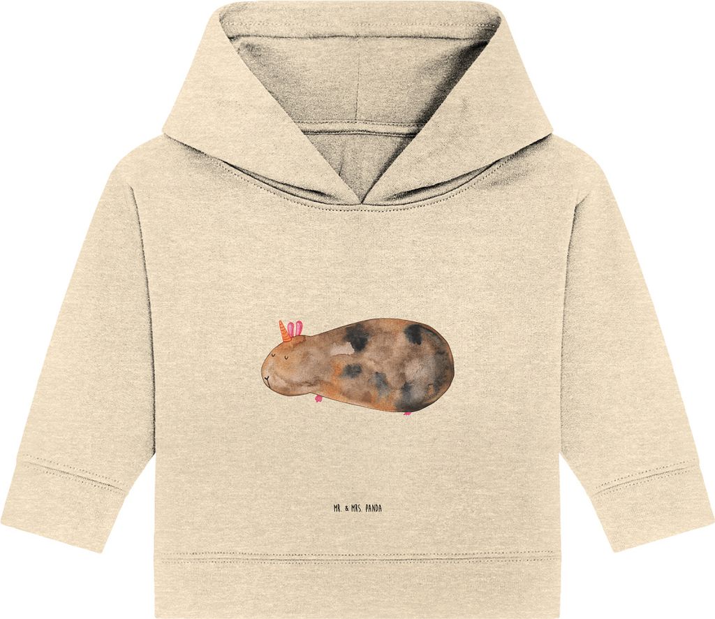 Mr. & Mrs. Panda Organic Baby Hoodie Einhorn Meerschweinchen 24. - 36. Monat - Natural Raw - Geschenk, Kapuzenshirt, Unicorn, Meerhörnchen, Einhö...