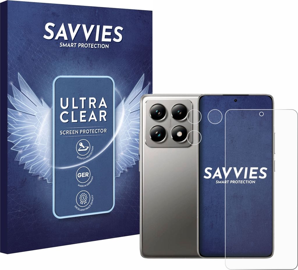 18x Für Xiaomi 14T Pro (Display+Kamera) Schutzfolie Savvies Displayschutz Display Schutz Folie Klar Transparent