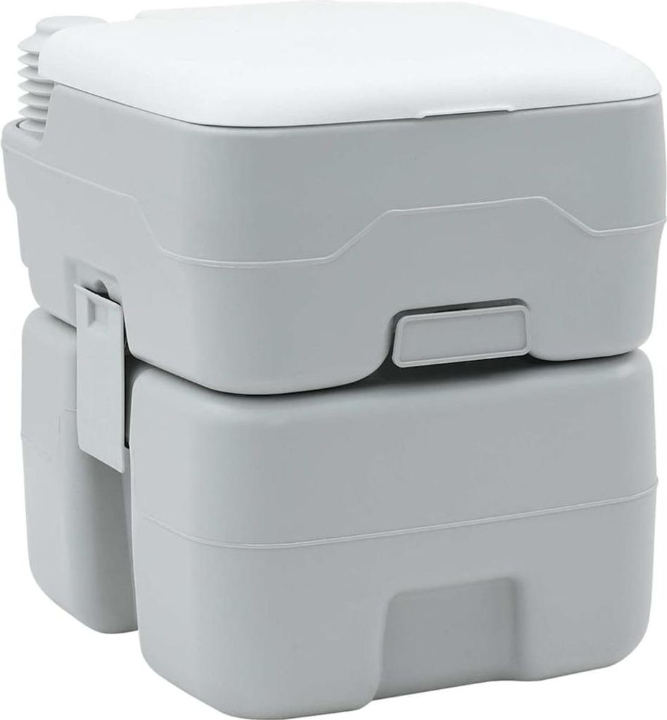 Camping-Toilette Grau und Weiß 41,5 x 36,5 x 42 cm Polyethylen