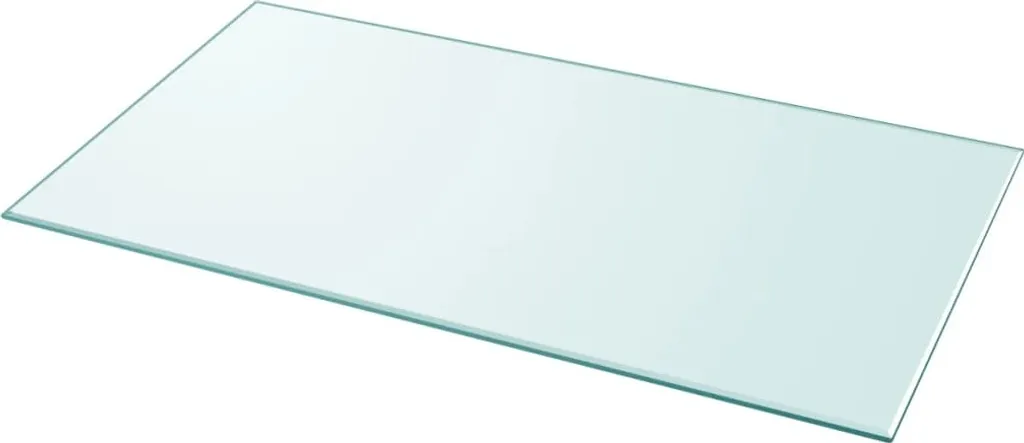 Plateau de table rectangulaire en verre trempé securit 120x65 cm pour bureau