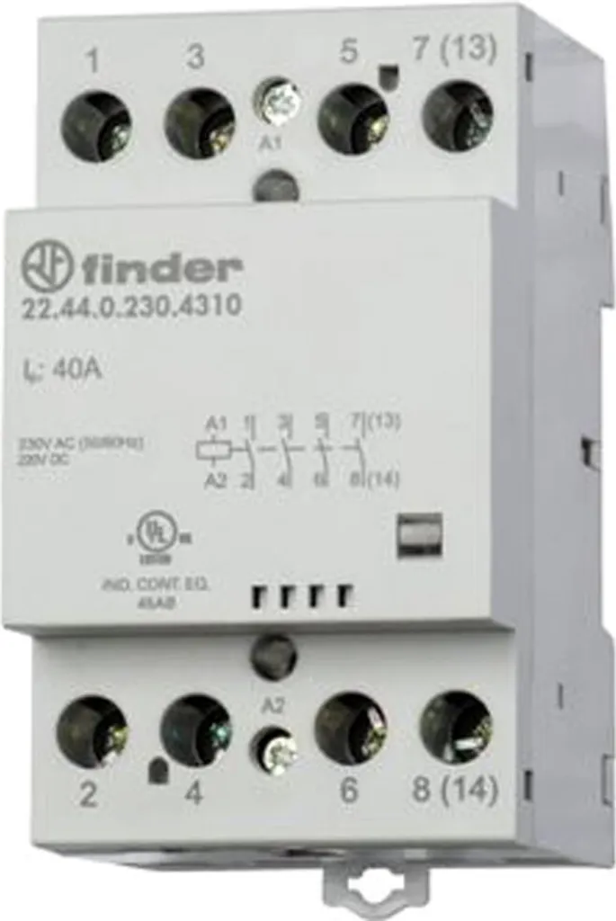 Contacteur modulaire silencieux Finder 22.44 - 3 NO + 1 NF 40A 24V