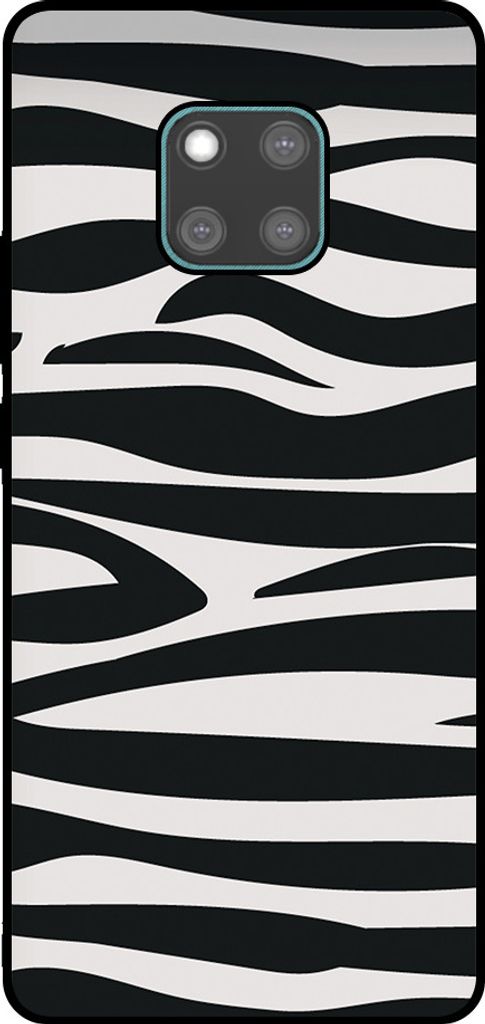 Smartphonica Phone Case Passend für Huawei Mate 20 Pro mit Zebradruck - TPU zurück Abdeckung Fall Zebra-Design - Schwarz Weiß