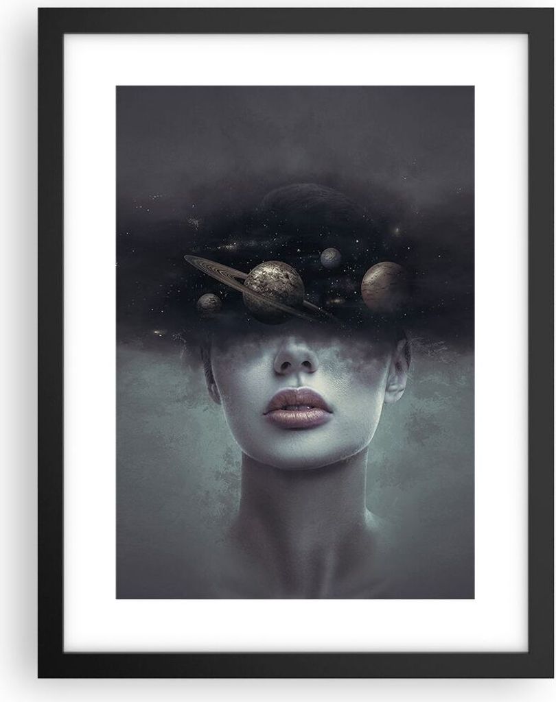 Gerahmtes Poster - Schwarzer Rahmen - Quinoa Frau Gesicht - 30x40 cm - Wand Bild - Wanddeko - Wandbilder - Kunstposter - Wandposter - Bilderrahmen ...