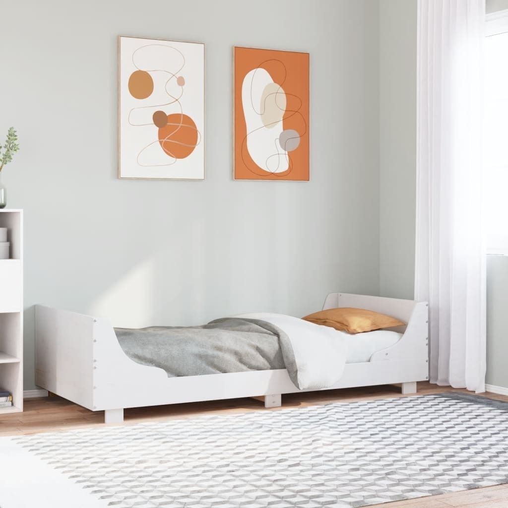 Maison Exclusive - Massivholzbett ohne Matratze Weiß 90x200 cm Kiefernholz