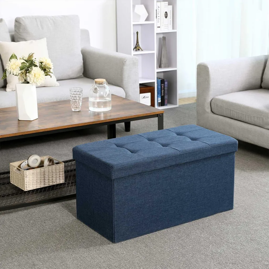 Banc d'appoint bleu marine 76 cm pour optimiser l'espace de vie - 3
