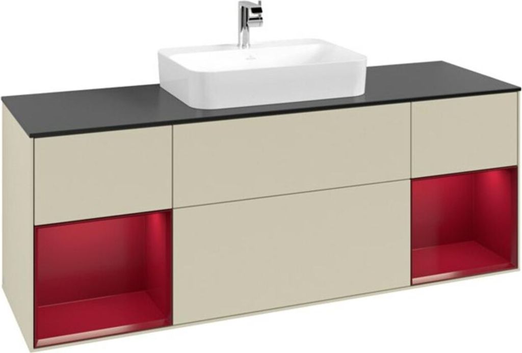 V&B Waschtischunterschrank Finion 160x60, Pl b m, Rg Peo m La, si Gr m Lac