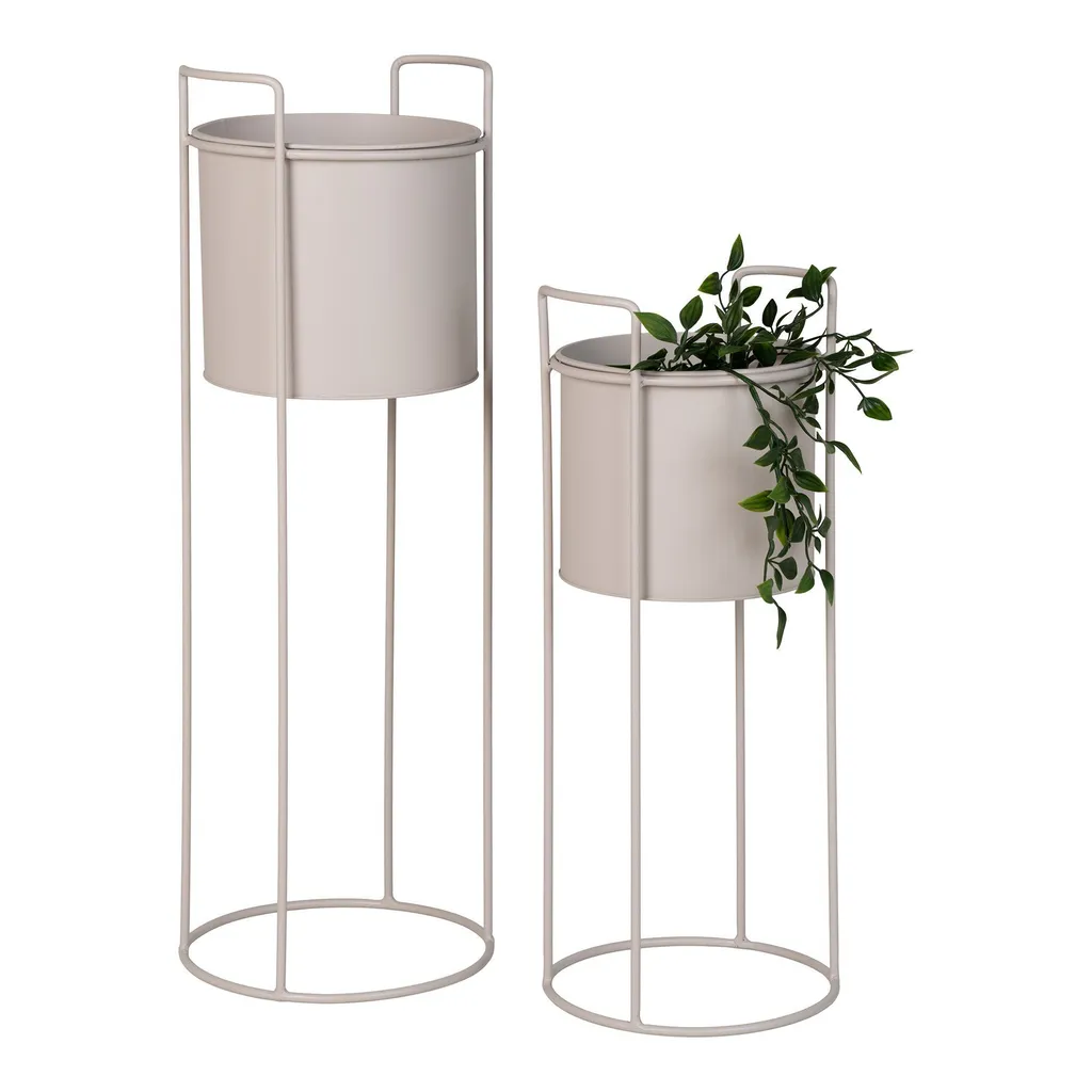 Rabo Supports pour Fleurs Lot de 2 Pièces Sable 25cm Style Moderne