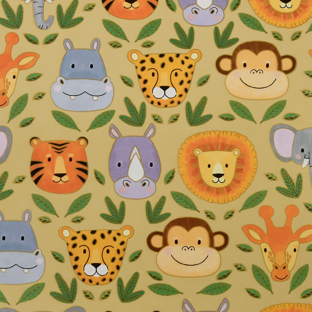 Geschenkpapier Wildtiere Motiv 70cm x 2m Rolle Beige / Bunt Produktbild 