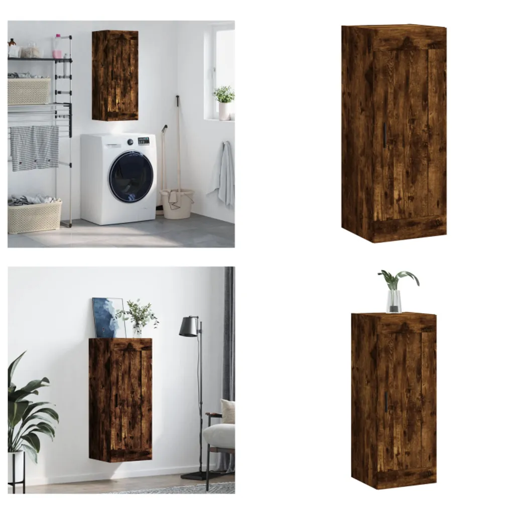 Pensile vidaXL in Legno Multistrato Rovere Fumo | Armadio 90cm Parete