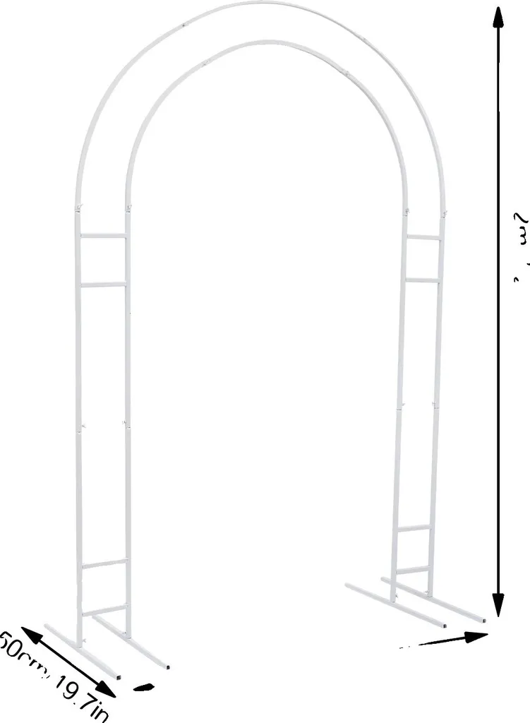 Arche de mariage pour décoration florale métal blanc autoportante