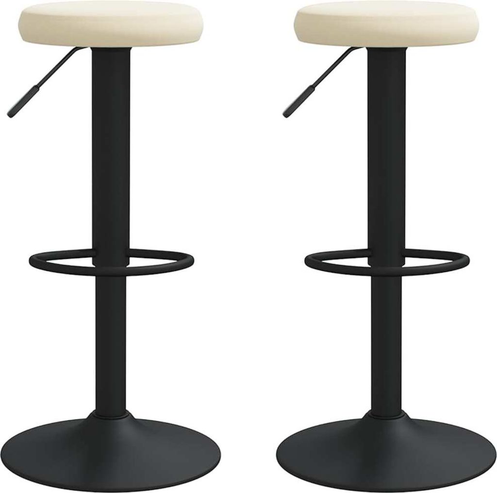 Barhocker 2 Stk. Creme Samt