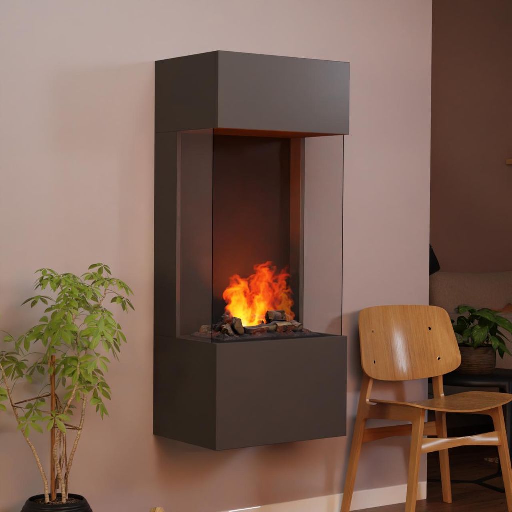 GLOW FIRE Elektrokamin 'OGF 4'| Wasserdampf Kamin mit OMC 400 ohne Holz in weiß | HxBxT: 130x55x40 cm