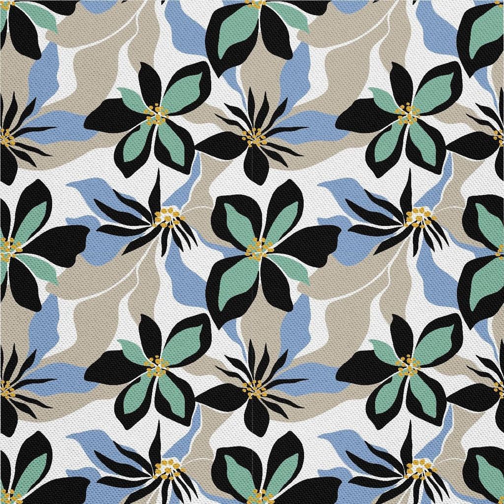 OUTDOOR DEKOSTOFFE OXFORD - Motiv abstrakte tropische Blumen
