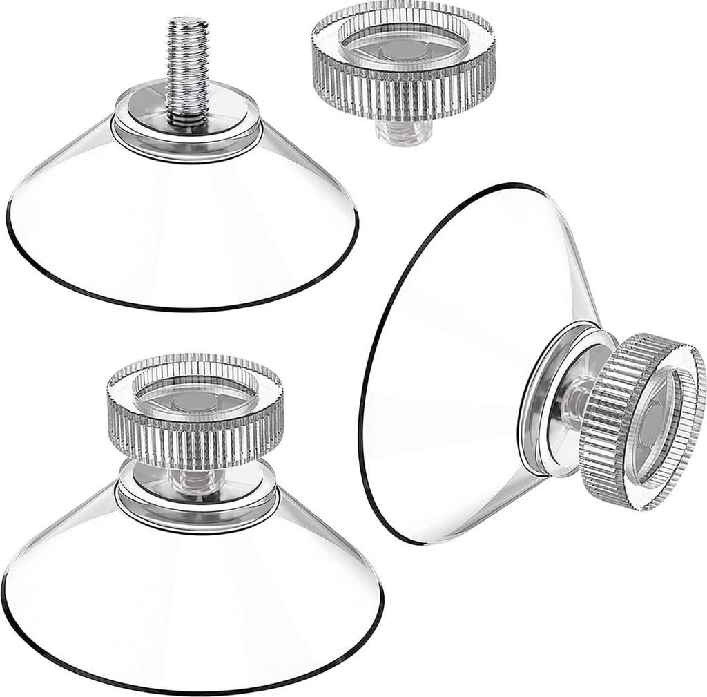 25 Stück Saugnäpfe mit Gewinde Ø30mm | Transparente PVC mit Rändelmutter | Ideal für Fenster und Badezimmer