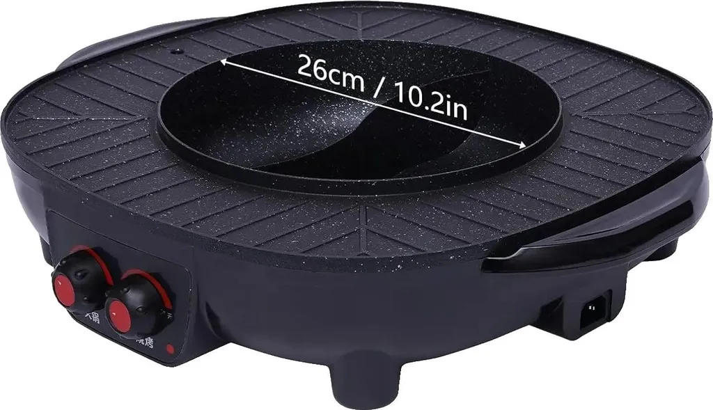 Gril électrique et hot pot pour soirées conviviales, chauffe ajustable