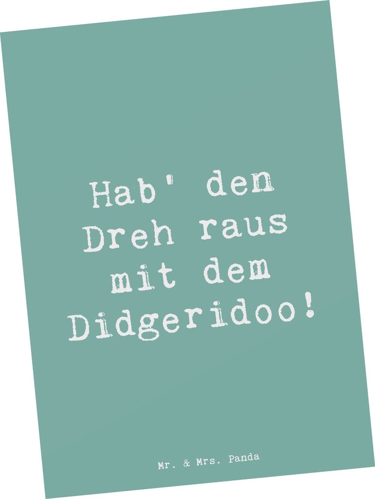 Mr. & Mrs. Panda Ansichtskarte Spruch Didgeridoo Dreh - Produktbild 