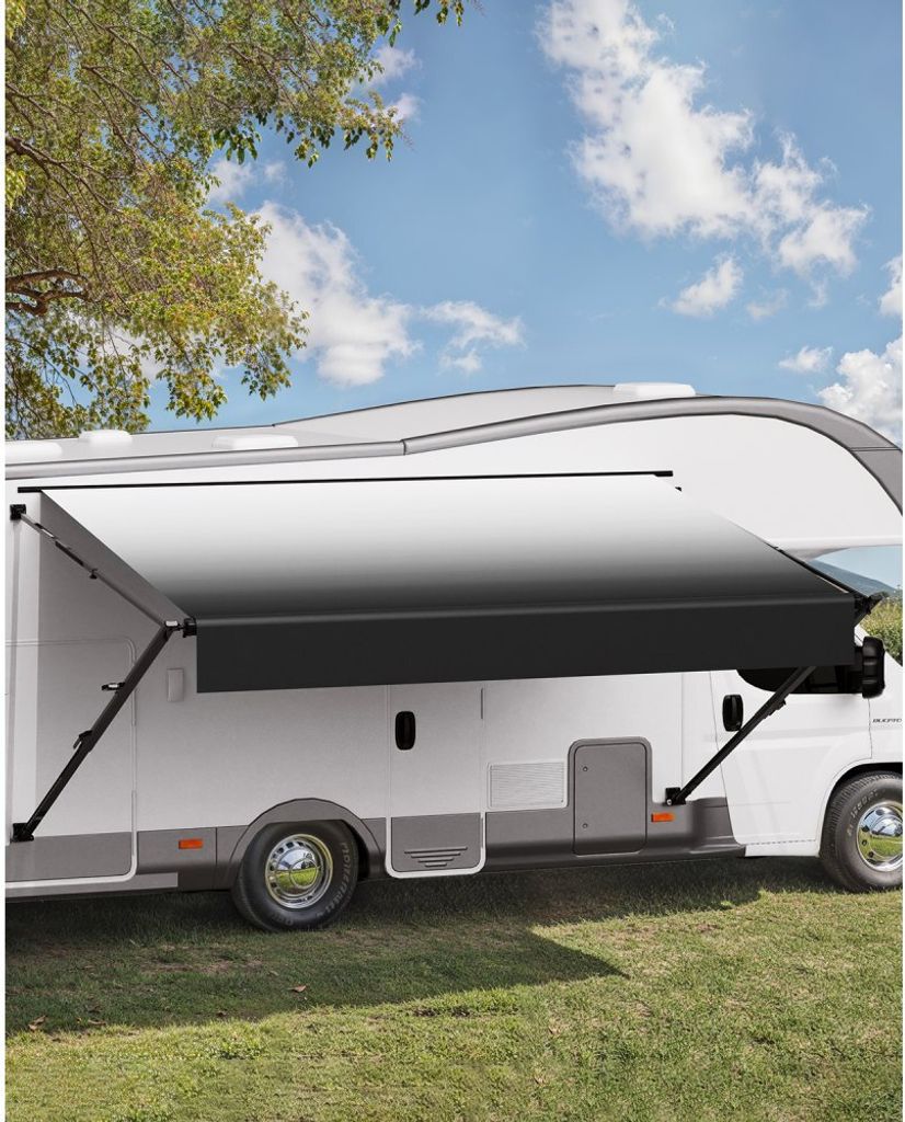 RV Markise 549cm - Manuelle Wohnwagen-Markise Außenmarkise - Hochwertiger Sichtschutz für Camping und Outdoor