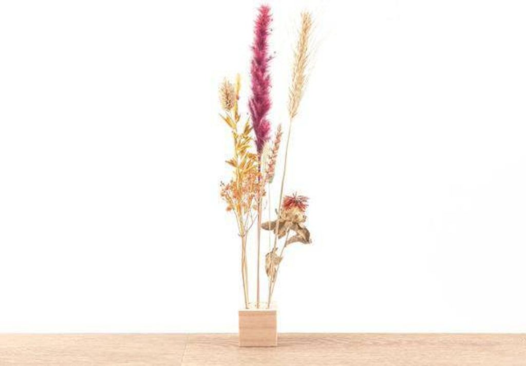 Trockenblumenständer Holz Größe S 4x4x4cm Halter 16 Löcher für Trockenblumen