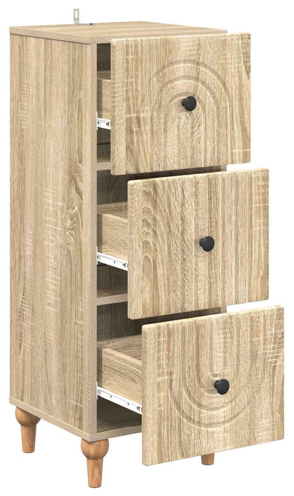 Möbel Kommoden - Braun - CLORIS Schubladenschrank Sonoma-Eiche 33x34,5x90 cm Holzwerkstoff,17.48 Kg - 408610