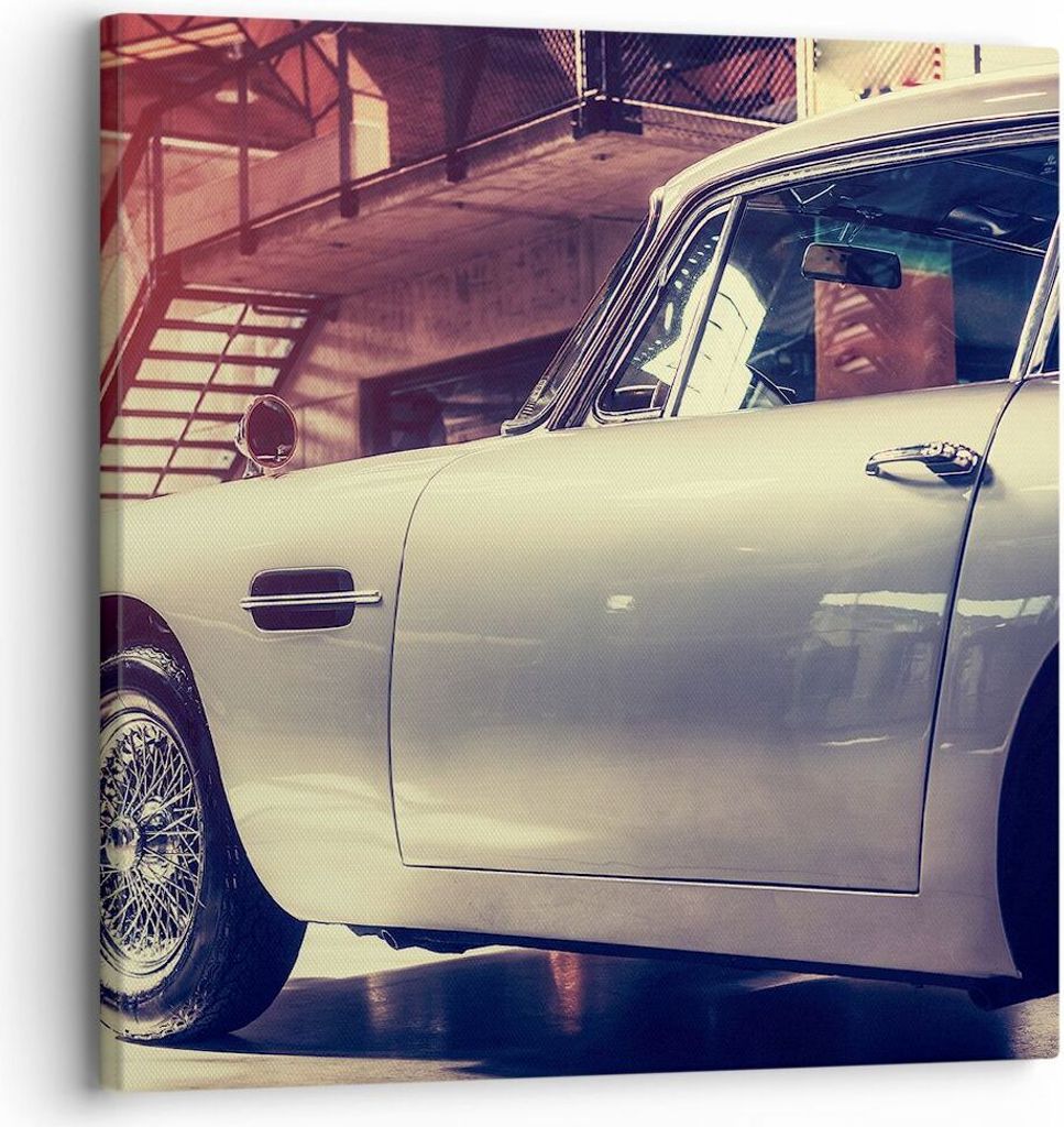 Bild auf Leinwand - Leinwandbild - Autogarage - 30x30cm - Wand Bild - Wanddeko - Wandbilder - Leinwanddruck - Bilder - Kunstdruck - Wanddekoration ...