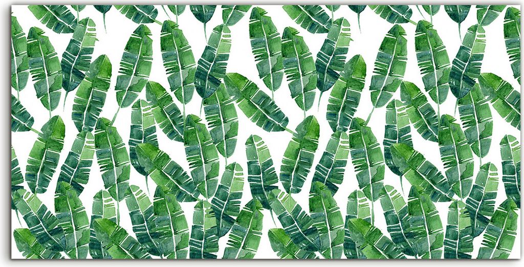 Coloray Canvas 140x70 Wandbild Leinwand Bilder Deko Grüne exotische Blätter Tropisch