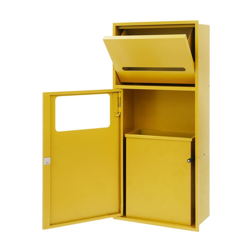 Einbaumülleimer Edelstahl für Duschbad Toiletten Unterputz Abfallbehälter Gold 28*13,5*60cm