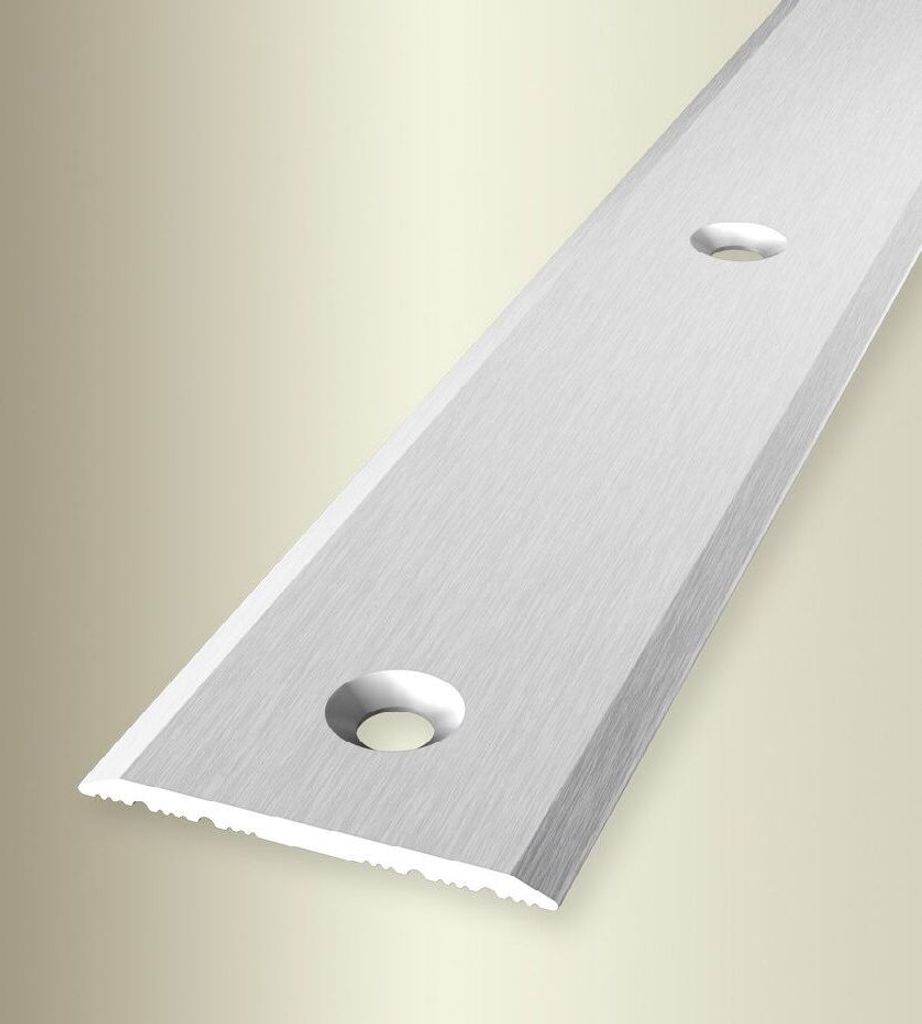 PROVISTON | Übergangsprofil | Breite: 32 mm | Höhe: 0 - 99 mm | Länge: 1000 mm | Aluminium eloxiert | Glatt | Silber Fein Geschliffen | Mittig V...