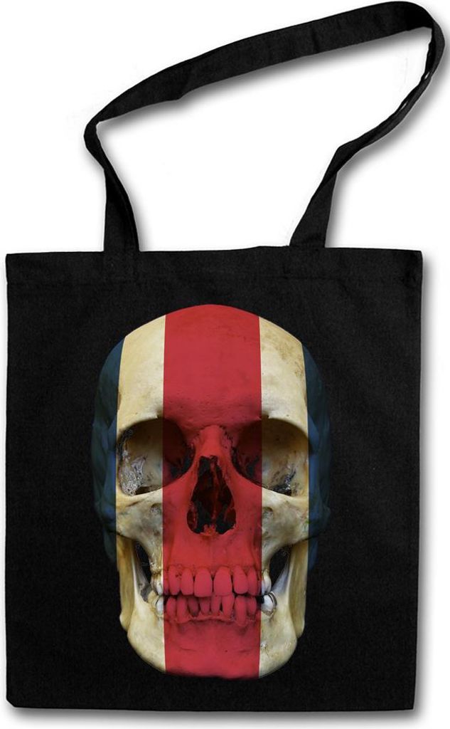 Urban Backwoods Classic Costa Rica Skull Flag, Stofftasche, Farbe: Schwarz