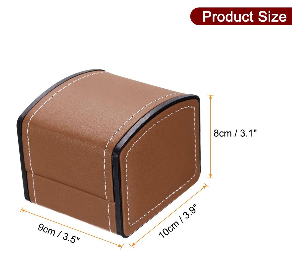 Uhrenbox Einzel Kunstleder Uhr Reisekoffer Schmuck Aufbewahrungskoffer Organizer mit abnehmbarem Kissen, Bogenf?rmig Uhrenkasten Armband Halter fš...
