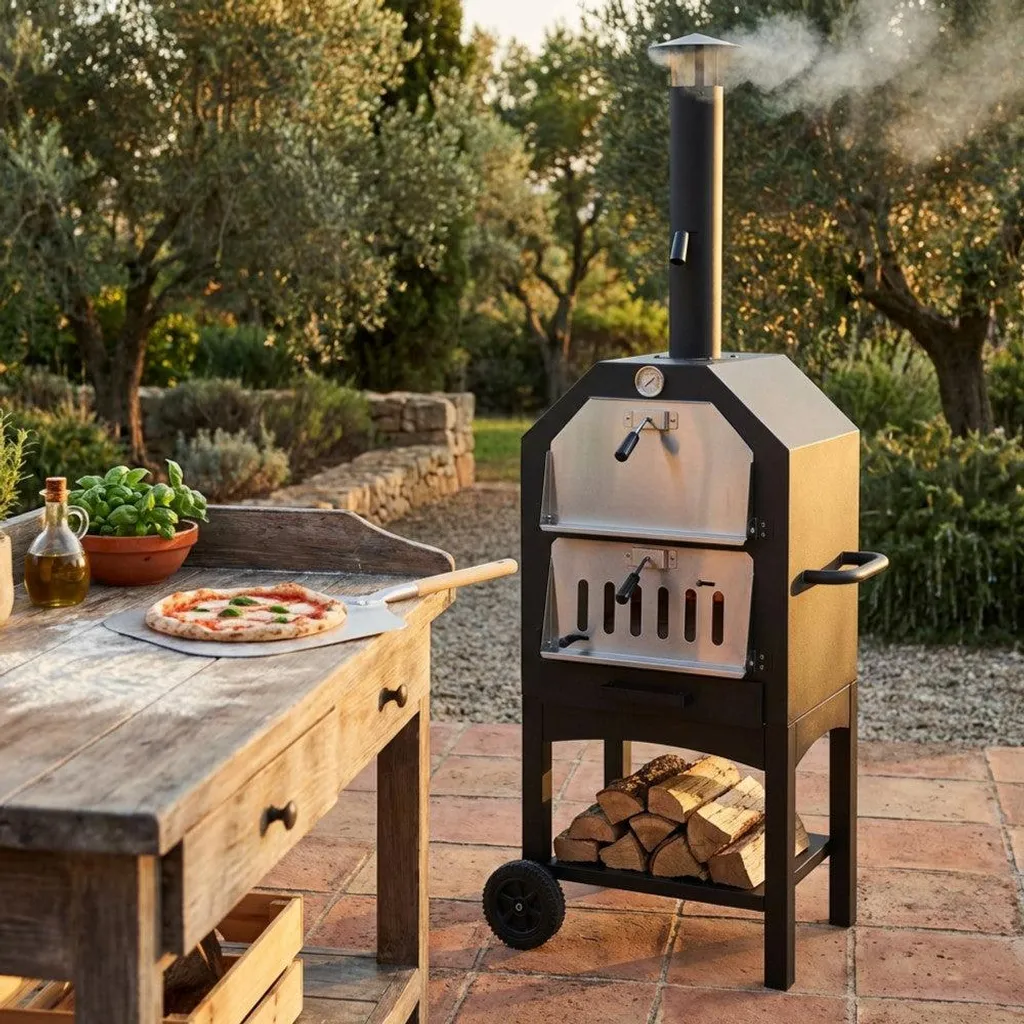 Four à bois pour pizza rectangulaire idéal jardin et terrasse