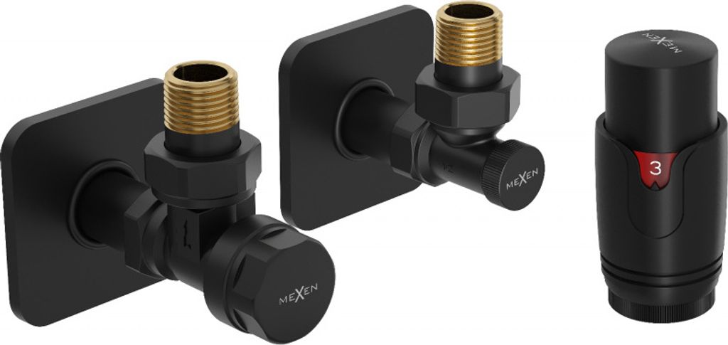 Mexen G00 Thermostat-Set winkel mit Abdeckung S, schwarz - W901-900-909-70