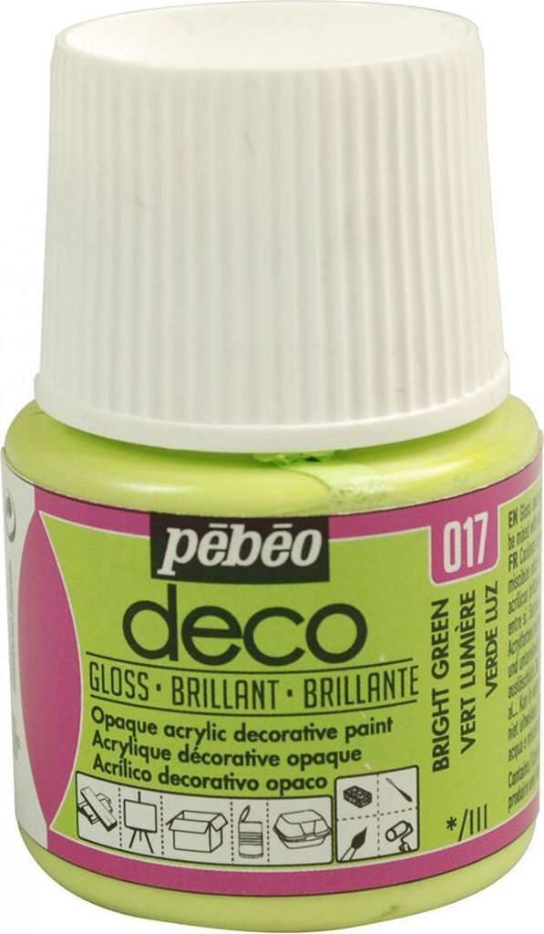 Pebeo Deco Glänzende Acrylfarbe, 45 ml, 017 Hellgrün