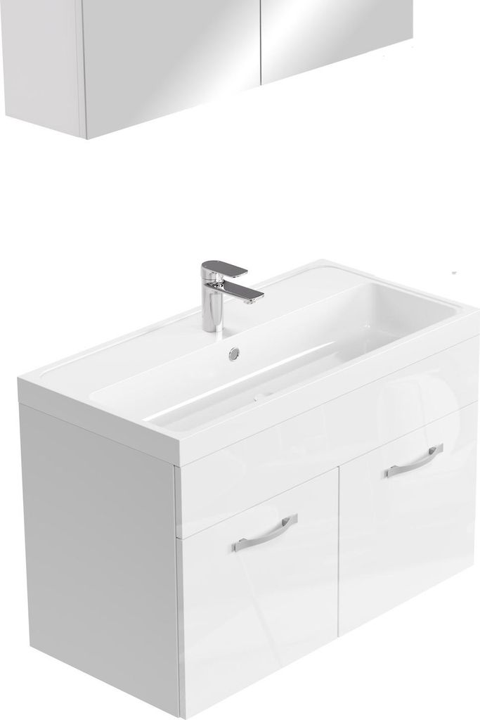 Meuble de salle de bain Paso 02 80 x 40 cm lavabo Blanc Image du produit 