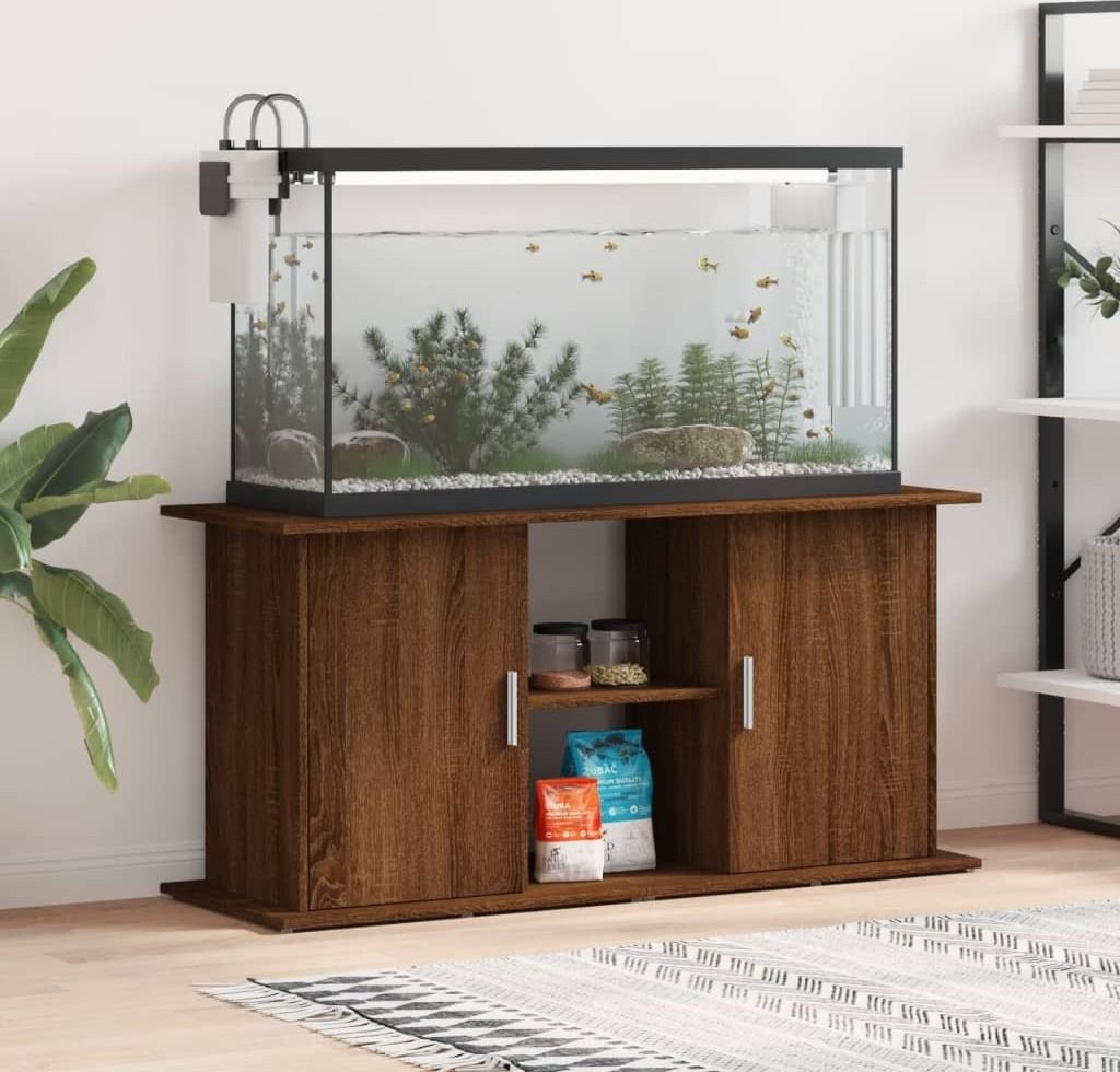 Cloris Designermöbel Aquariumständer Braun Eichen-Optik 121x41x58 cm Holzwerkstoff 2024 Neu