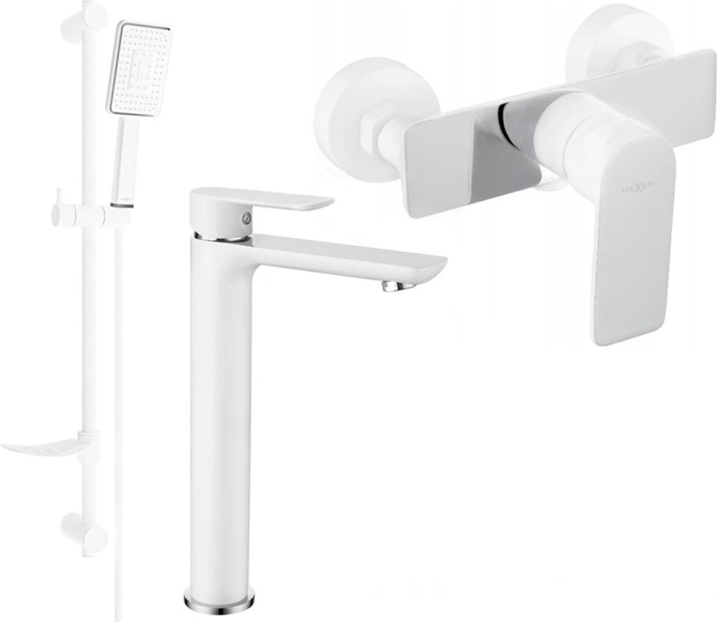 Mexen Alfa DF54 Brausegarnitur, Weiß/Chrom - 745714DF54-02 Produktbild 